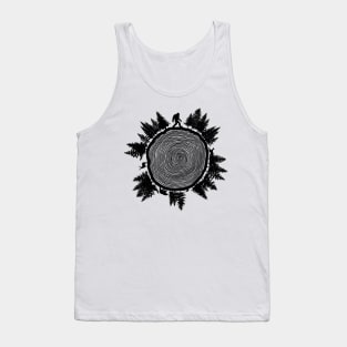 Bigfoot tree ring (black) Tank Top